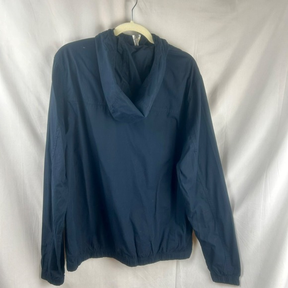 Denim & Flower Rick Singh Cotton Jacket Large Colorblock Hood Navy Blue Yellow‎ - Picture 7 of 8